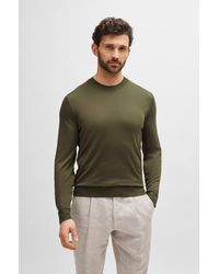 BOSS - Regular-fit Sweater In Fine-gauge Silk - Lyst