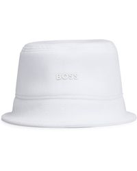 BOSS - Cotton-piqu Bucket Hat With Logo Detail - Lyst