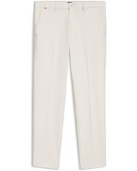 BOSS - Slim-Fit Broek Van Geborsteld Materiaal Met Visgraatpatroon - Lyst