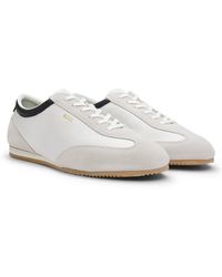 BOSS - Leather Trainers With Suede Trims - Lyst