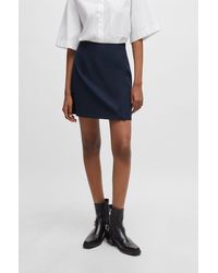 HUGO - A-line Mini Skirt With Zipped Slit Detail - Lyst