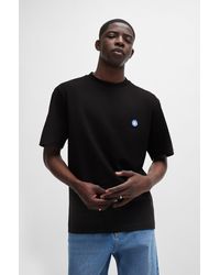 HUGO - Cotton-jersey T-shirt With Smiley-face Logo - Lyst