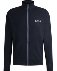 BOSS - Jacke aus French Terry mit Reißverschluss und Logo-Detail - Lyst