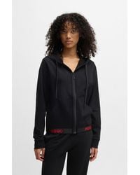 HUGO - Relaxed-Fit Hoodie With Logo Waistband - Lyst