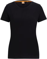 BOSS - Slim-fit T-shirt Van Katoenen Jersey Met Logo - Lyst