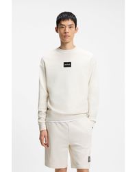 HUGO - Cotton-Terry Sweatshirt With Tortoiseshell Logo Patch - Lyst