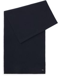 BOSS - Cashmere Scarf With Metallic Logo Trim - Lyst