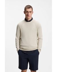 BOSS - Cotton-Blend Sweater With Bodymapping Structure - Lyst