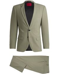 HUGO - Slim-Fit Anzug Aus Funktionalem Stretch-Woll-Mix - Lyst