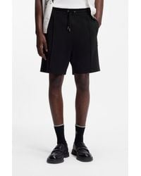 HUGO - Cotton-Blend Shorts With Stacked-Logo Trim - Lyst