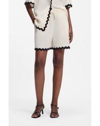 HUGO - Relaxed-Fit Shorts With Zigzag Tape - Lyst