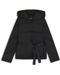 BOSS - Water-Repellent Quilted Jacket With Belt - Lyst
