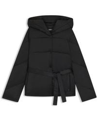 BOSS - Water-Repellent Quilted Jacket With Belt - Lyst