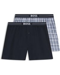 BOSS - Lot de deux shorts de pyjama en coton à taille logo - Lyst