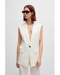 HUGO - Sleeveless Oversized-fit Jacket In Stretch Cloth - Lyst