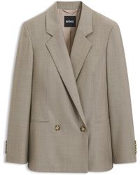 BOSS - Regular-Fit Blazer Van Italiaanse Scheerwol Met Stretch - Lyst