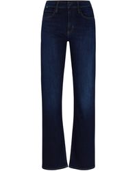 BOSS - Straight-Fit Jeans aus blauem Stretch-Denim - Lyst