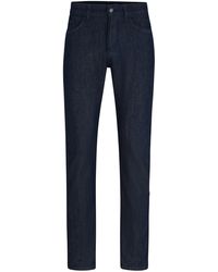 BOSS - Slim-Fit Jeans aus blauem Denim mit mechanischem Stretch - Lyst