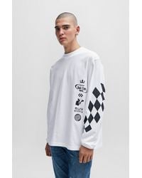HUGO - Cotton-jersey T-shirt With Racing-inspired Prints - Lyst