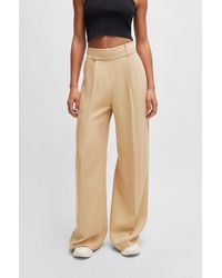 HUGO - Relaxed-fit Trousers With Wide Leg - Lyst