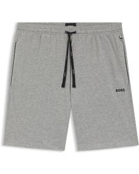 BOSS - Short en coton stretch à logo brodé - Lyst