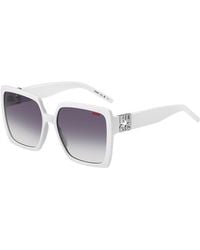 HUGO - White-acetate Sunglasses With Stacked Logo - Lyst