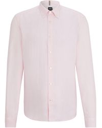 BOSS - Regular-Fit Hemd aus Leinen mit Button-Down-Kragen - Lyst