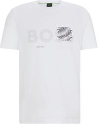 BOSS - Regular-Fit T-Shirt aus Baumwoll-Jersey mit Signature-Artwork - Lyst