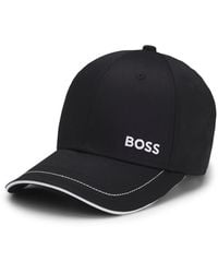 BOSS - Cotton-Twill Cap With Contrast Trims And Embroidered Logo - Lyst