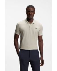 BOSS - Cotton-Piqué Polo Shirt With All-Over Print - Lyst