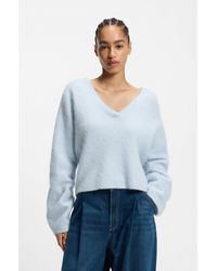 BOSS - Relaxed-Fit V-Neck Sweater With Wool And Alpaca - Lyst