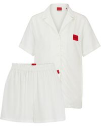 HUGO - Pyjama Regular Fit avec étiquettes logotées rouges - Lyst