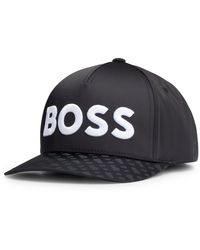 BOSS by HUGO BOSS - Logo-embroidered Cap In Satin With Monogram Jacquard - Lyst
