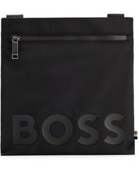 BOSS - Logo-Umhängetasche aus recyceltem Material mit Struktur - Lyst