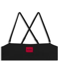 HUGO - Bandeau Bikini Top With Logo Label - Lyst
