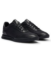 BOSS - Textured-nylon Trainers With Leather Trims - Lyst
