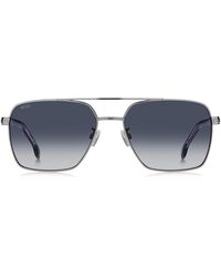 BOSS - Stainless-Steel Double-Bridge Sunglasses With-Acetate Temples - Lyst