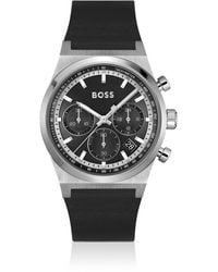 BOSS - Tone Chronograph Watch With Leather Strap - Lyst