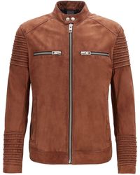 BOSS by HUGO BOSS Leather jackets for Men - Up to 60% off at Lyst.com