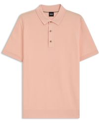 BOSS - Regular-Fit Strick-Poloshirt Aus Baumwoll-Mix - Lyst