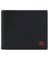 HUGO - Geldbörse Aus Leder Mit Rotem Stack-Logo - Lyst