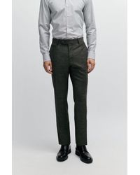 BOSS - Slim-fit Trousers In A Patterned Wool Blend - Lyst