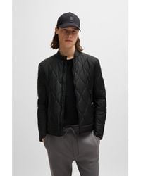 BOSS - Water-Repellent Biker Jacket With Quilted Pattern - Lyst