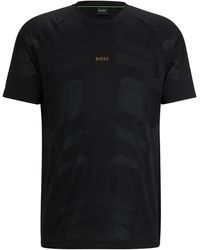 BOSS - T-Shirt aus Performance-Jacquard mit dekorativem reflektierendem Logo - Lyst