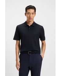 BOSS - Dark Blue Men's Polo Shirts Size L - Lyst