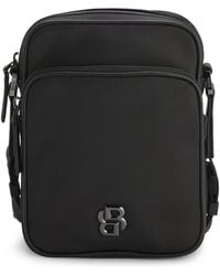 BOSS - Reporter-Tasche Aus Twill Mit Double-B-Monogramm - Lyst