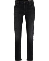 BOSS - Slim-fit Jeans Van Zwart Soft-motion Denim - Lyst
