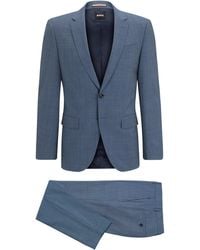 BOSS - Fein gemusterter Slim-Fit Anzug aus Stretch-Gewebe - Lyst