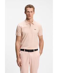 BOSS - Cotton-Piqué Polo Shirt With All-Over Print - Lyst
