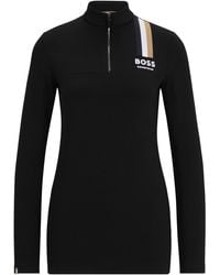 BOSS - Equestrian Slim-fit Training Shirt In Power-stretch Material - Lyst